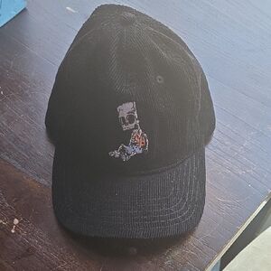 Black Simpson Cap with Skeleton Embroidery